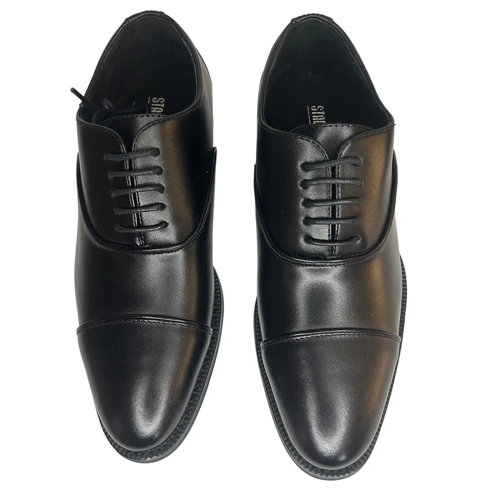 Stacy Adams Mens Black Leather Cap Toe Oxford Dress Shoes Formal Business Size 7